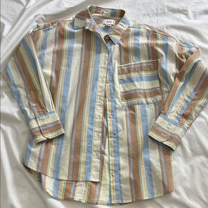 Men's Striped Shirt - Brown and Blue